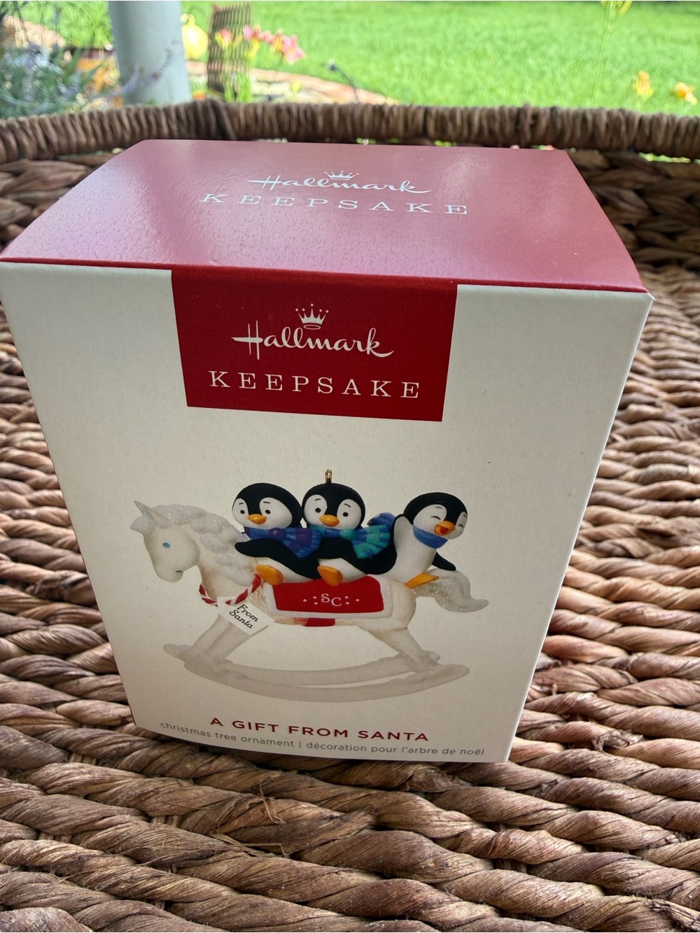 Hallmark Keepsake Red and White Penguin Rocking Horse Ornament